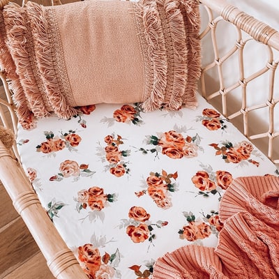 Snuggle Hunny Kids Bassinet Sheet Rosebud