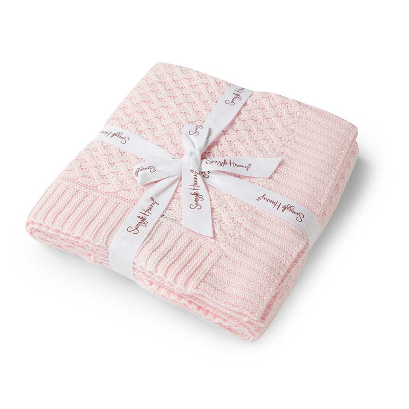 Snuggle Hunny Kids Diamond Knit Baby Blanket Blush Pink - Image 2
