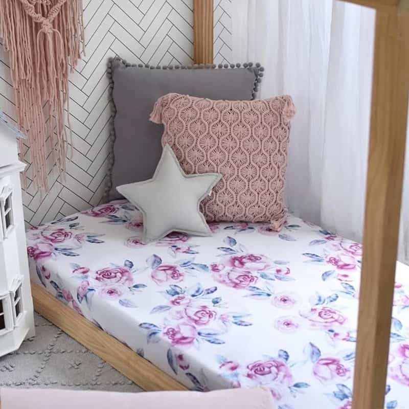 Snuggle Hunny Kids Fitted Cot Sheet Lilac Skies