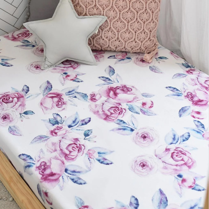 Snuggle Hunny Kids Fitted Cot Sheet Lilac Skies - Image 2