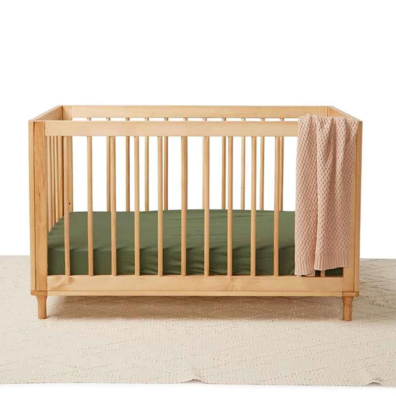 Snuggle Hunny Kids Fitted Cot Sheet Olive - Image 3