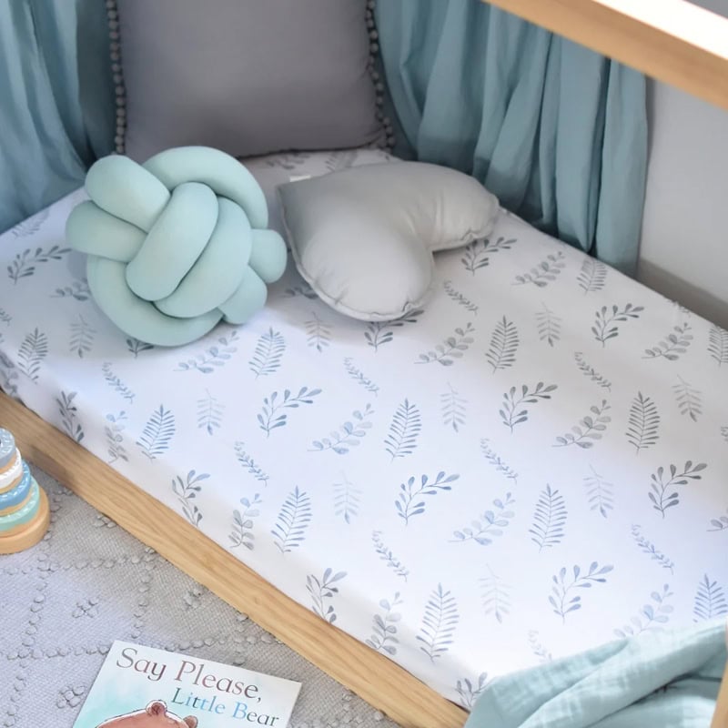 Snuggle Hunny Kids Fitted Cot Sheet Wild Fern