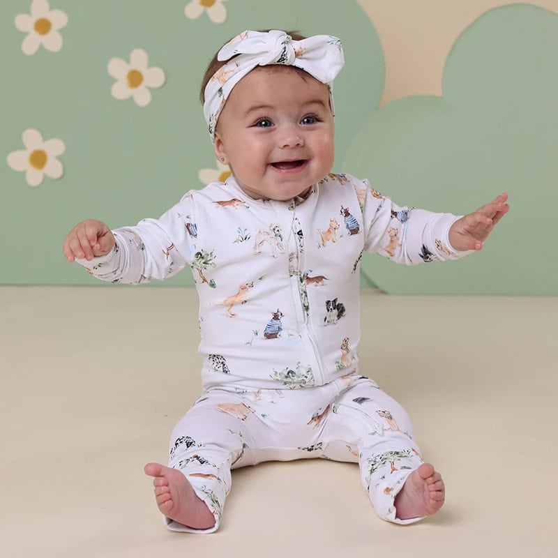 Snuggle Hunny Organic Snugglesuit Convertible Romper Dog Park - Image 2