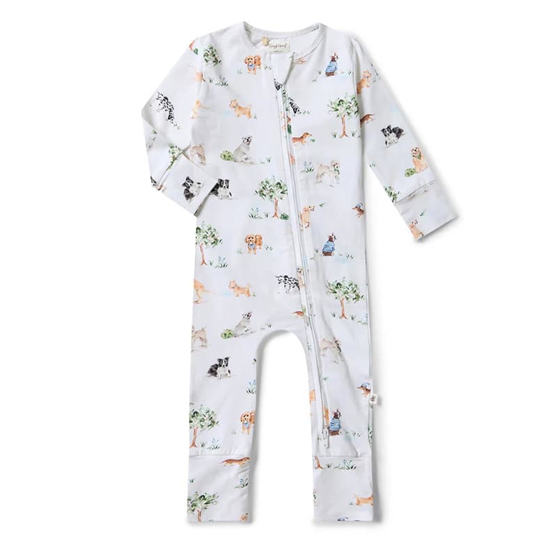 Snuggle Hunny Organic Snugglesuit Convertible Romper Dog Park - Image 3