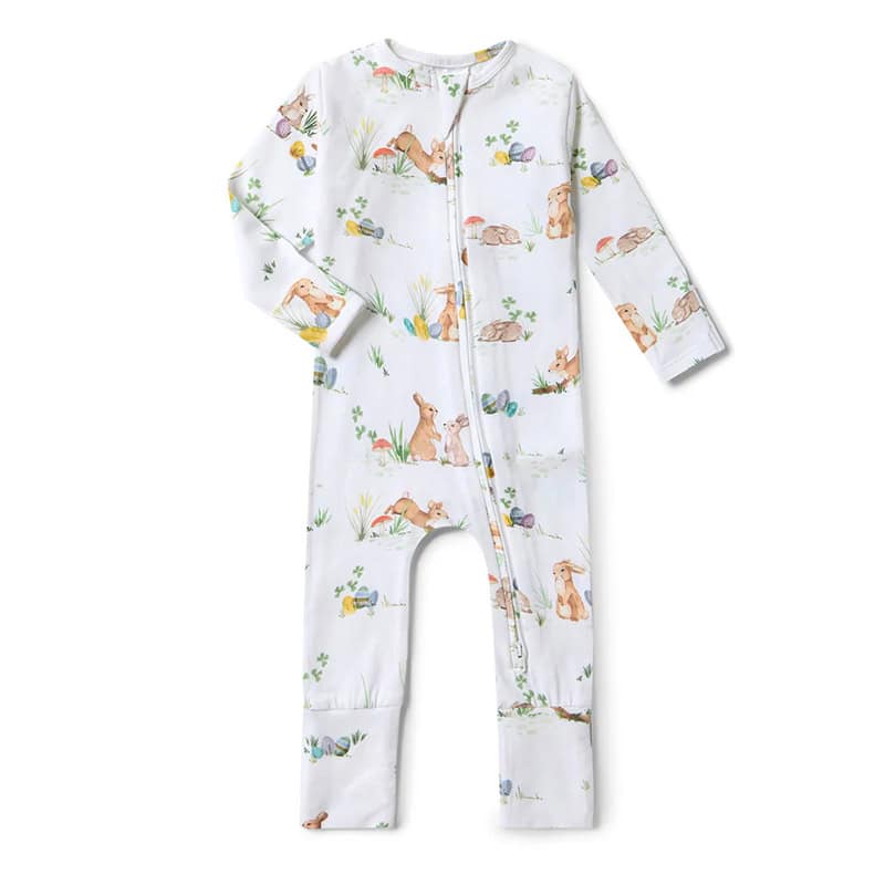 Snuggle Hunny Organic Snugglesuit Convertible Romper Easter Bunnies - Image 4