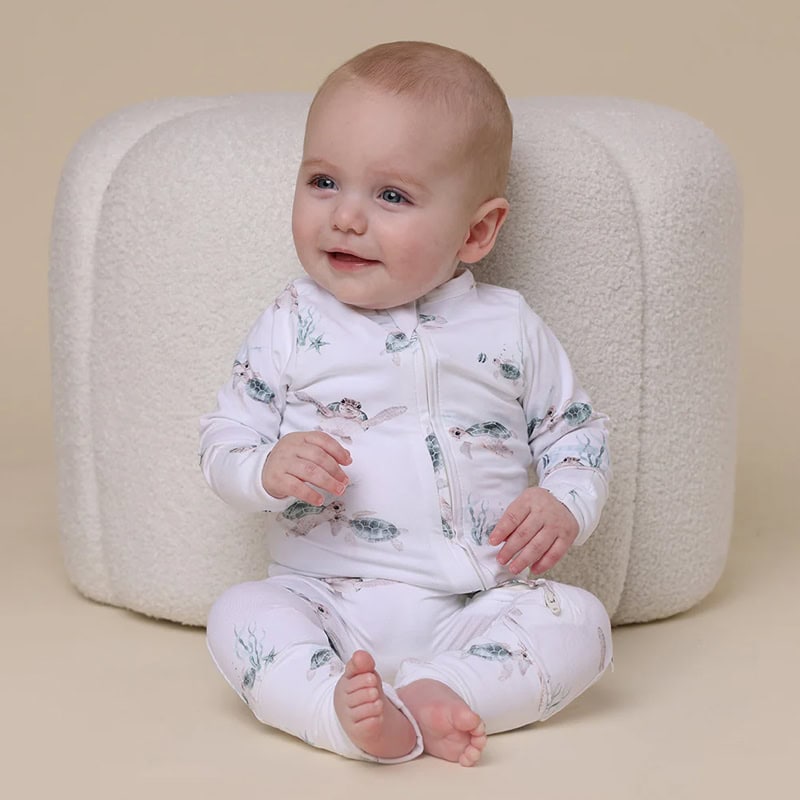 Snuggle Hunny Organic Snugglesuit Convertible Romper Turtle