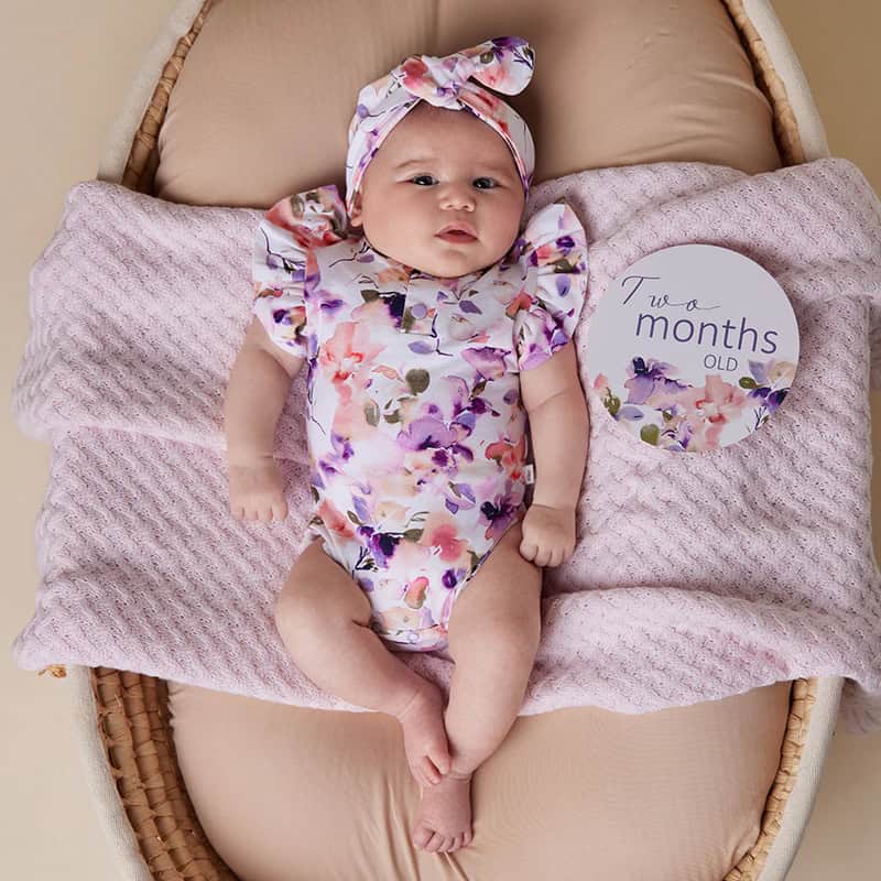 Snuggle Hunny Short Sleeve Bodysuit Blushing Beauty