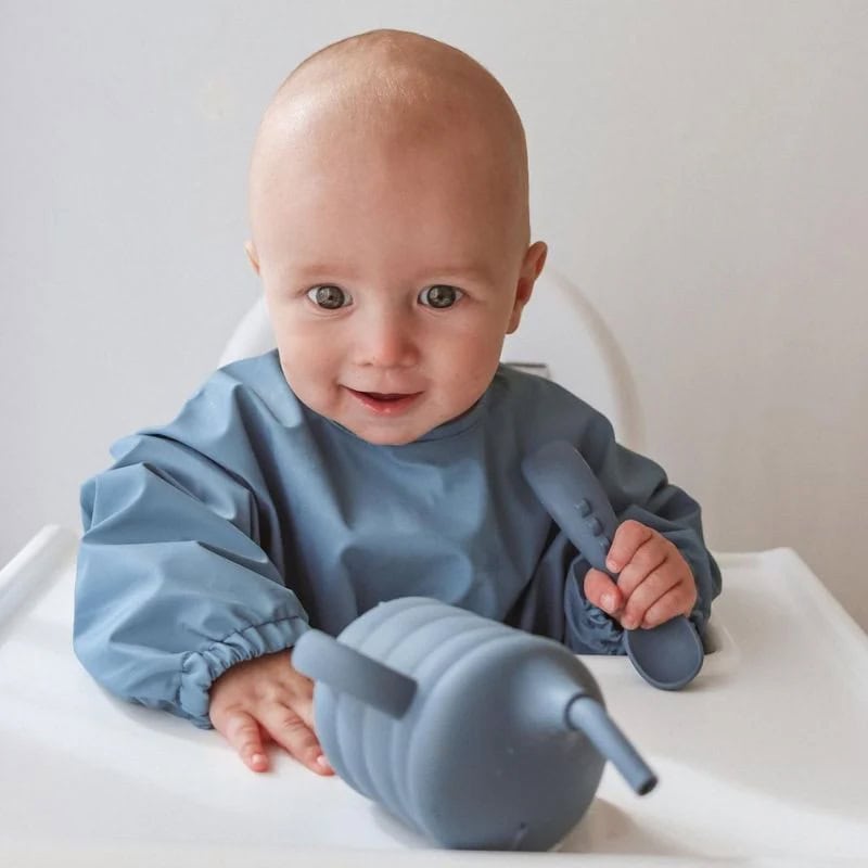 All4Ella Recycled Long Sleeve Bib Blue