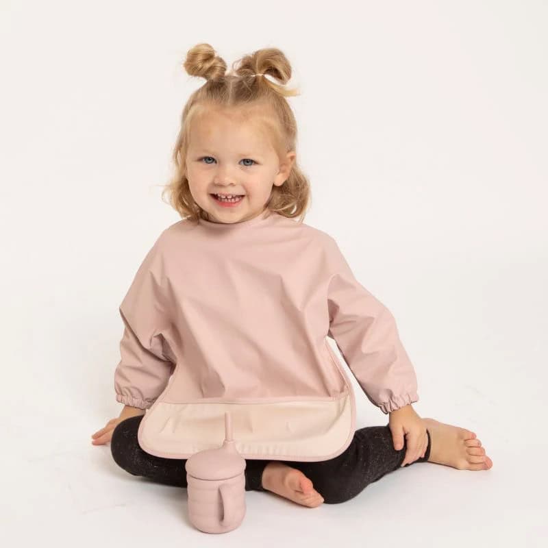 All4Ella Recycled Long Sleeve Bib Dusty Pink