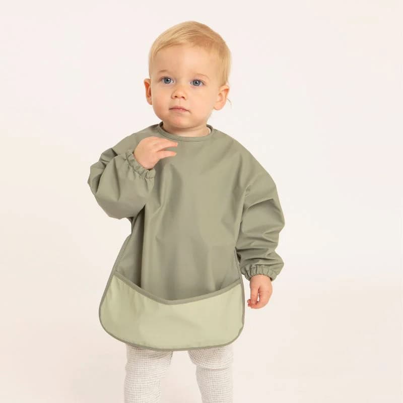 All4Ella Recycled Long Sleeve Bib Sage