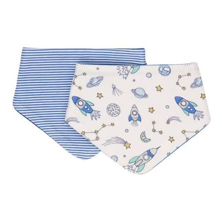 All4Ella Baby Bandana Bibs 2pk Blast Off