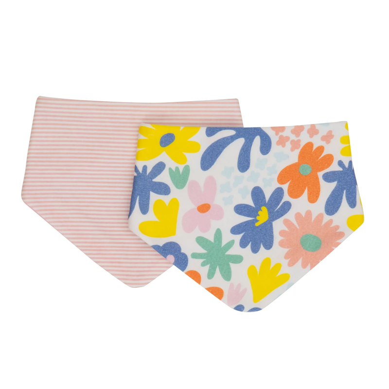 All4Ella Baby Bandana Bibs 2pk Bright Floral