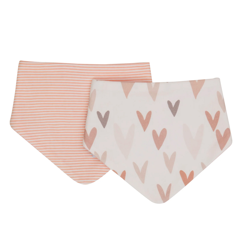 All4Ella Baby Bandana Bibs 2pk Hearts