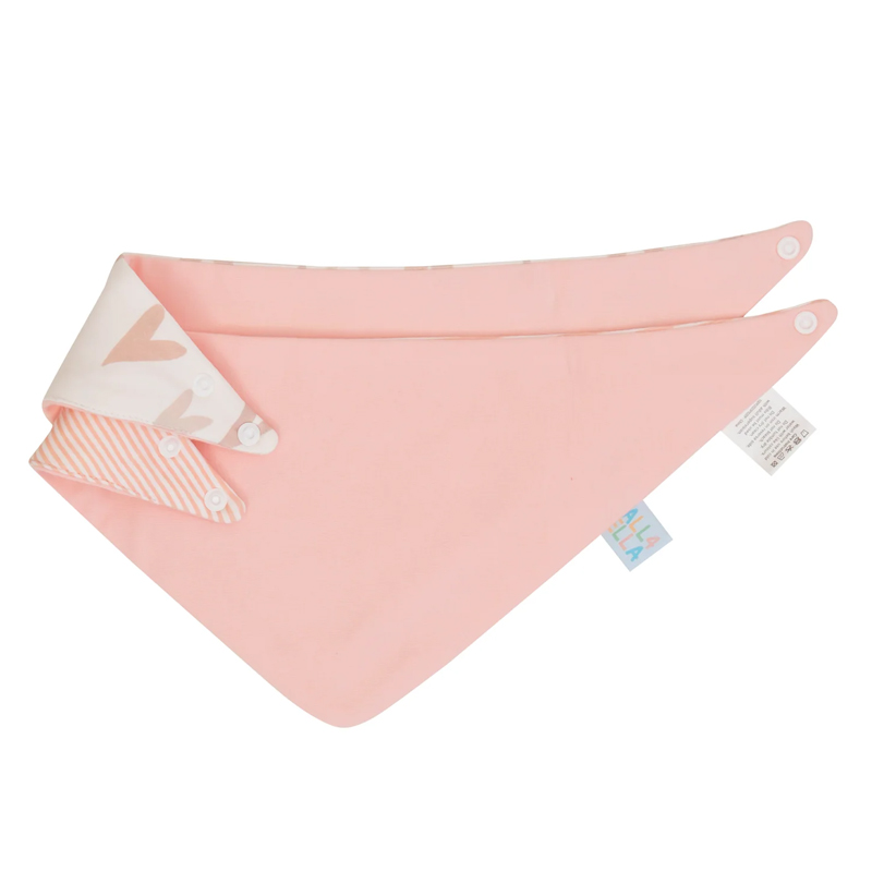 All4Ella Baby Bandana Bibs 2pk Hearts - Image 2