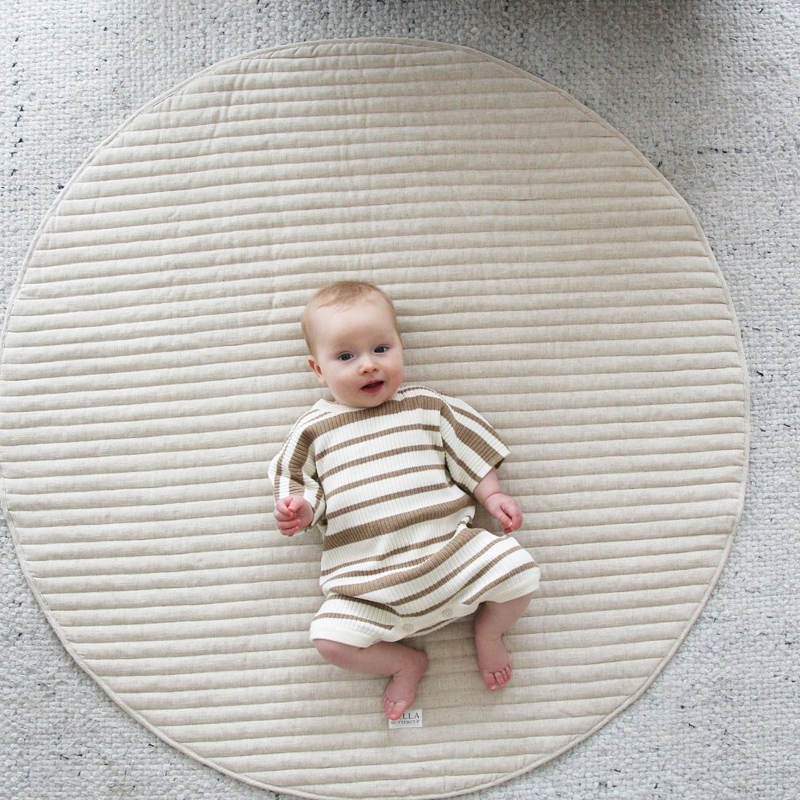 Bella Buttercup Quilted Round Play Mat Natural