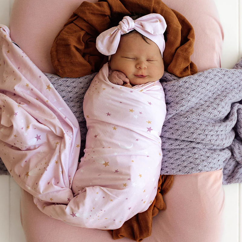 Snuggle Hunny Kids Baby Jersey Wrap & Topknot Set Twinkle