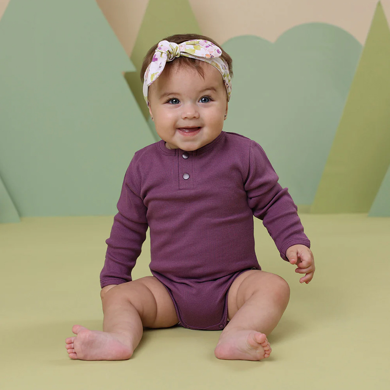 Snuggle Hunny Long Sleeve Bodysuit Mulberry