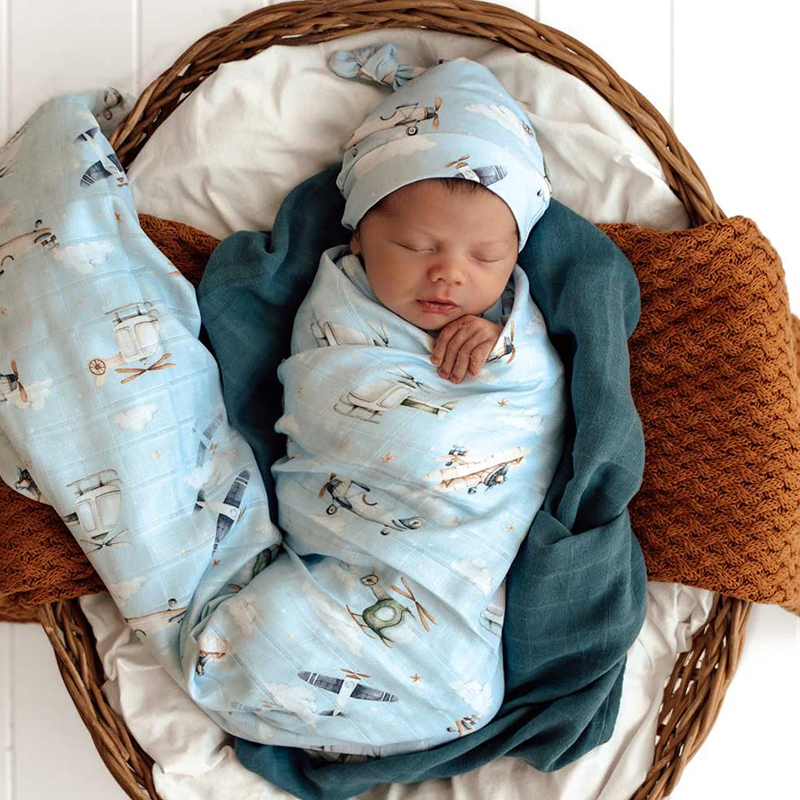 Snuggle Hunny Kids Organic Muslin Wrap Taking Flight