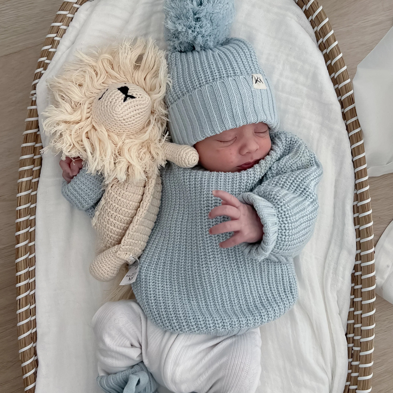 3 Little Crowns Chunky Knit Jumper Stormy Blue