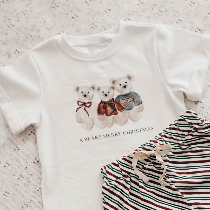 Bencer & Hazelnut Beary Merry Christmas Bodysuit/Tee
