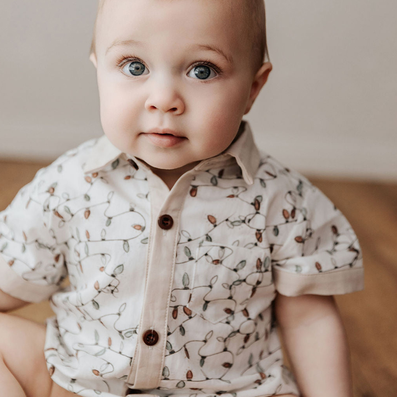 Bencer & Hazelnut Collared Romper/Shirt Christmas Lights - Image 4