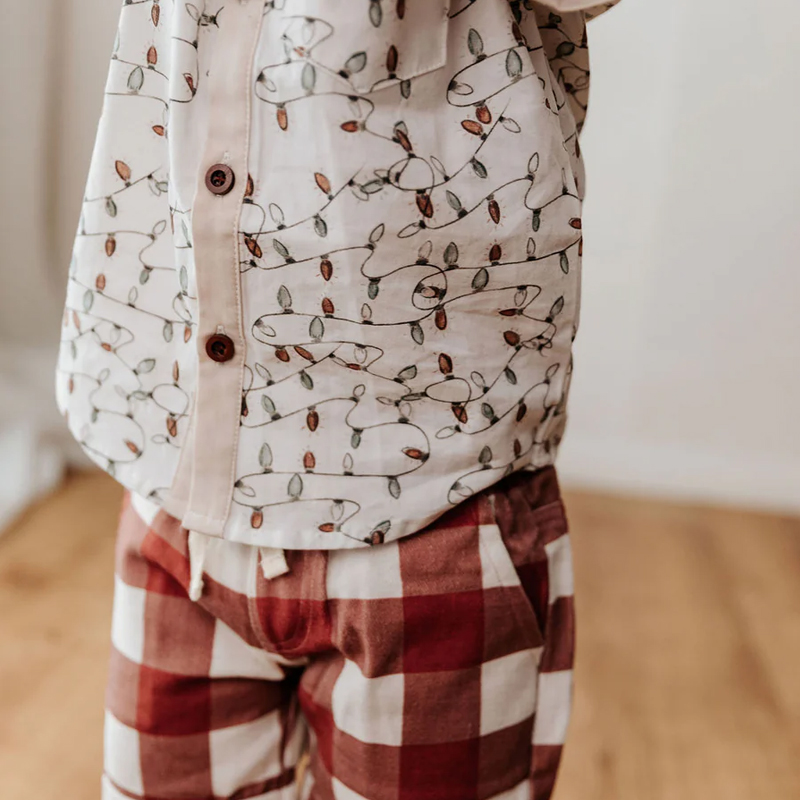 Bencer & Hazelnut Collared Romper/Shirt Christmas Lights - Image 5