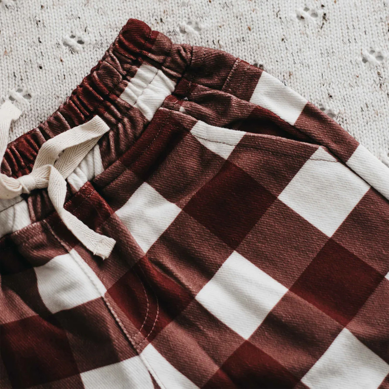 *LAST ONE* Bencer & Hazelnut Denim Shorts Red Gingham Size 1 - Image 2