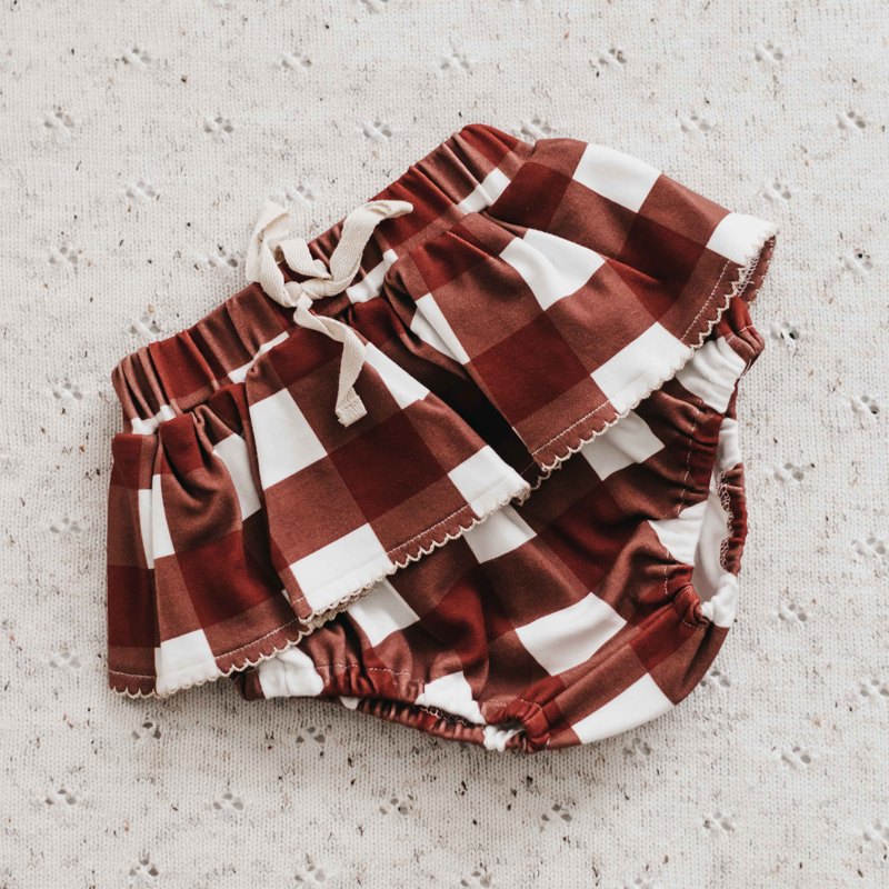 Bencer & Hazelnut Frill Bloomers Red Gingham