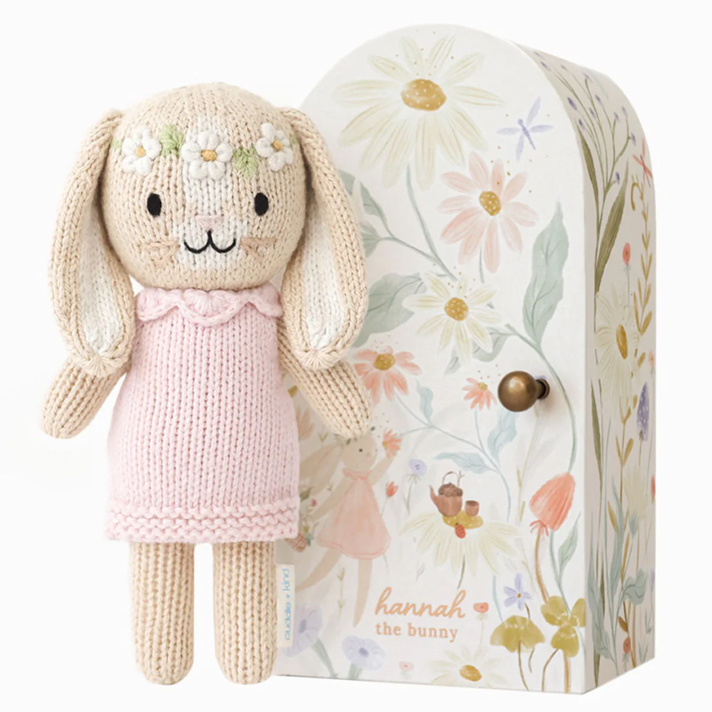 Cuddle + Kind Hand Knit Tiny Hannah the Bunny (Blush)