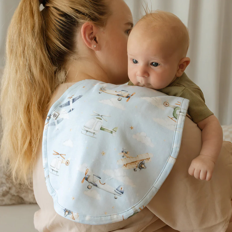 Snuggle Hunny Organic Cotton Burp Cloth Taking Flight