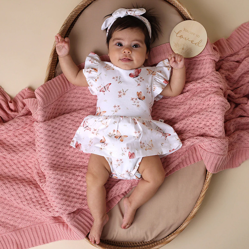 Snuggle Hunny Short Sleeve Dress Butterfly