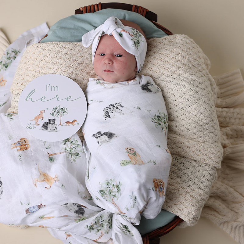 Snuggle Hunny Kids Organic Muslin Wrap Dog Park