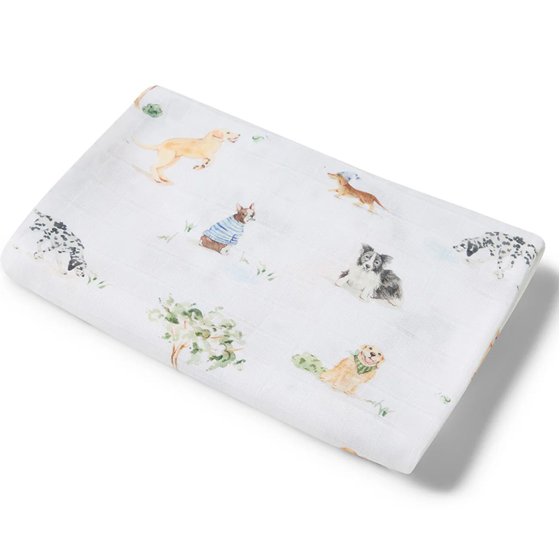 Snuggle Hunny Kids Organic Muslin Wrap Dog Park - Image 2