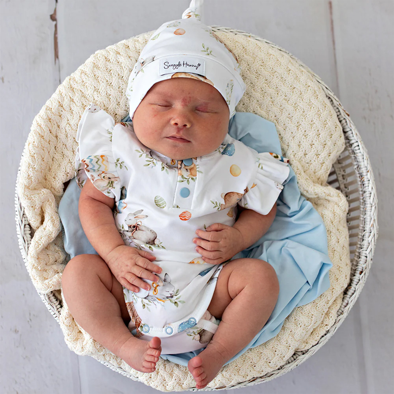 Snuggle Hunny Short Sleeve Bodysuit with Frill Flopsy Bunnies