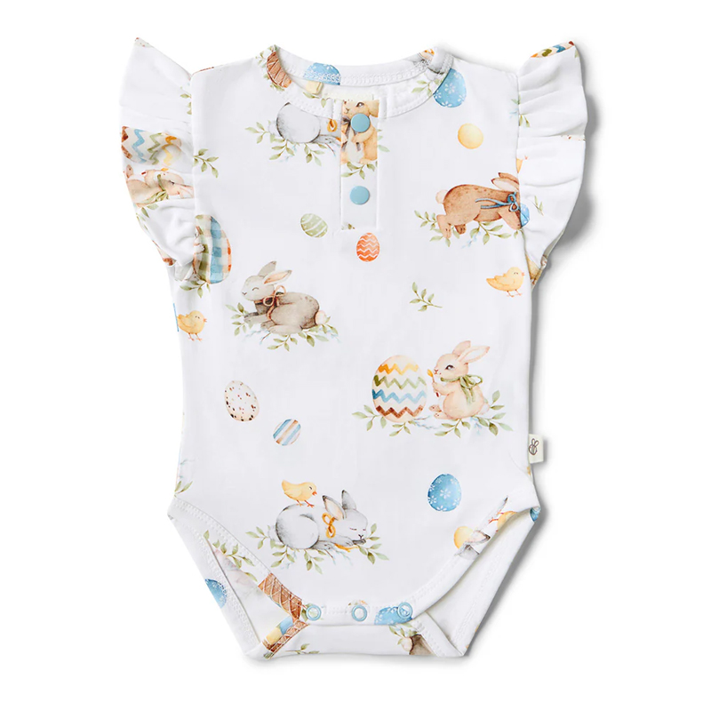 Snuggle Hunny Short Sleeve Bodysuit with Frill Flopsy Bunnies - Image 3