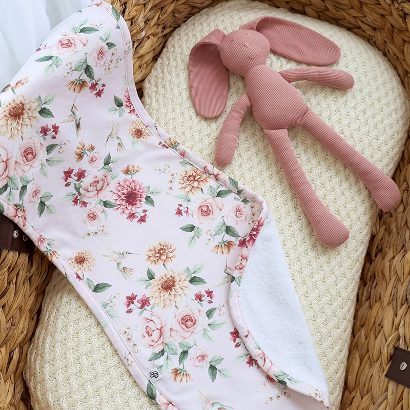 Snuggle Hunny Organic Cotton Burp Cloth Birds & Blooms