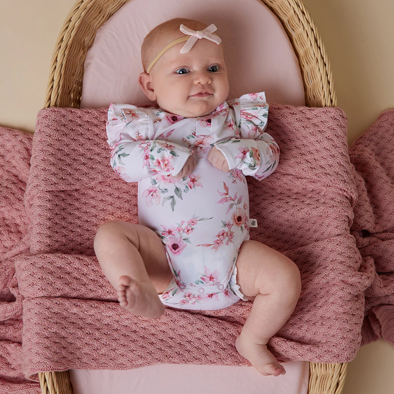 Snuggle Hunny Preemie Long Sleeve Bodysuit with Frill Camille