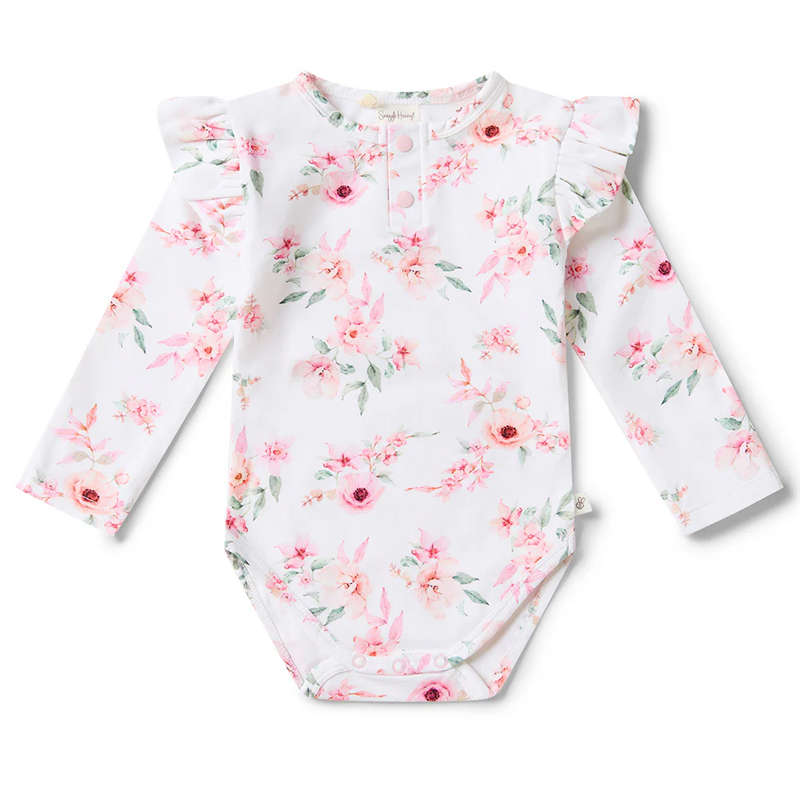Snuggle Hunny Preemie Long Sleeve Bodysuit with Frill Camille - Image 2