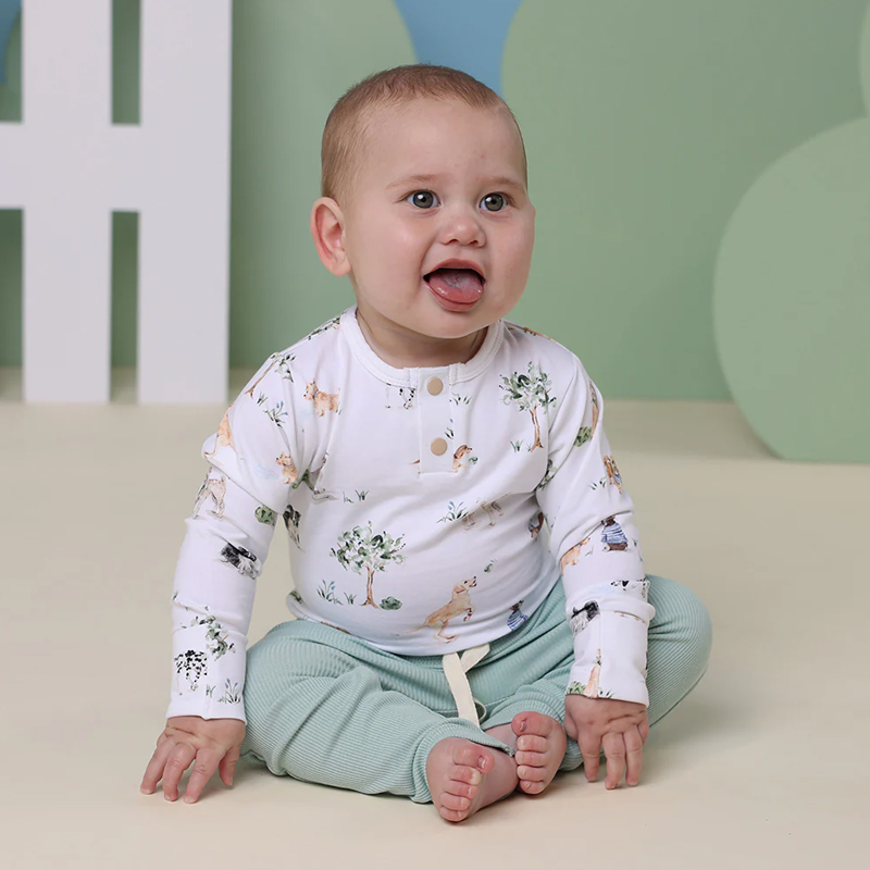 Snuggle Hunny Long Sleeve Bodysuit Dog Park
