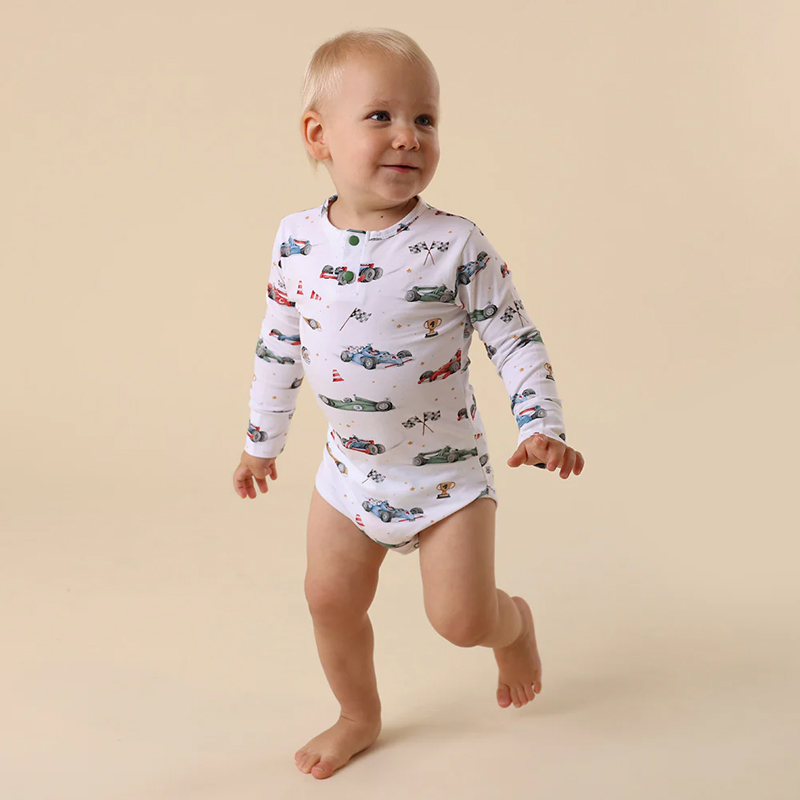 Snuggle Hunny Long Sleeve Bodysuit Little Racers