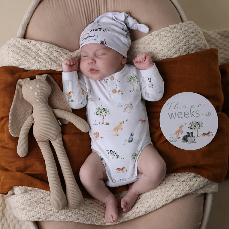 Snuggle Hunny Preemie Long Sleeve Bodysuit Dog Park