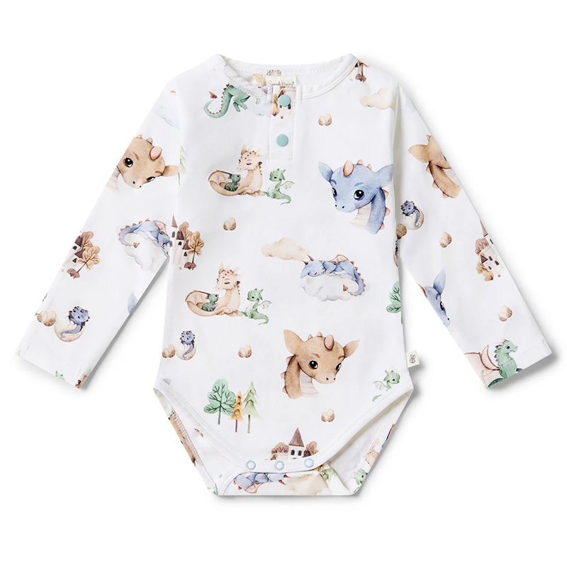 Snuggle Hunny Preemie Long Sleeve Bodysuit Dragon - Image 2
