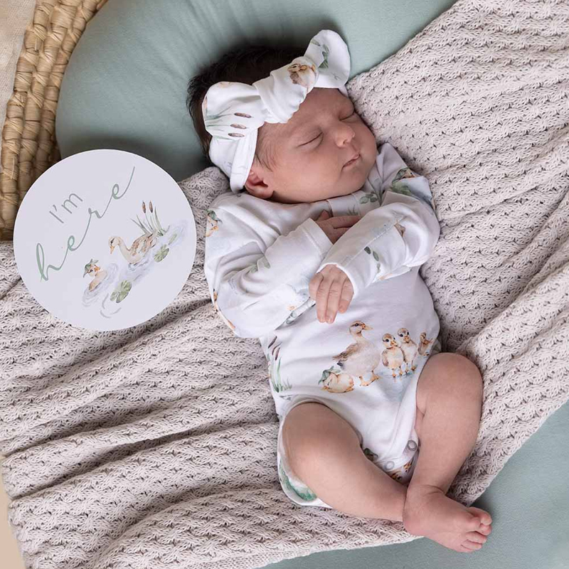 Snuggle Hunny Preemie Long Sleeve Bodysuit Duck Pond
