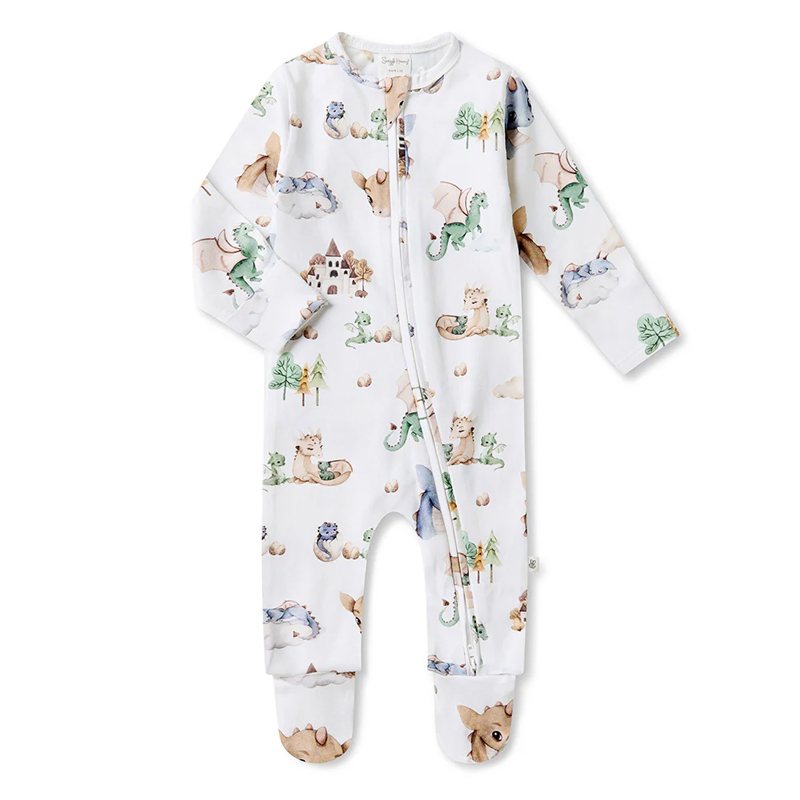 Snuggle Hunny Preemie Sleepsuit Zip Footie Dragon - Image 2