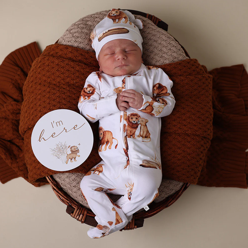 Snuggle Hunny Preemie Sleepsuit Zip Footie Lion