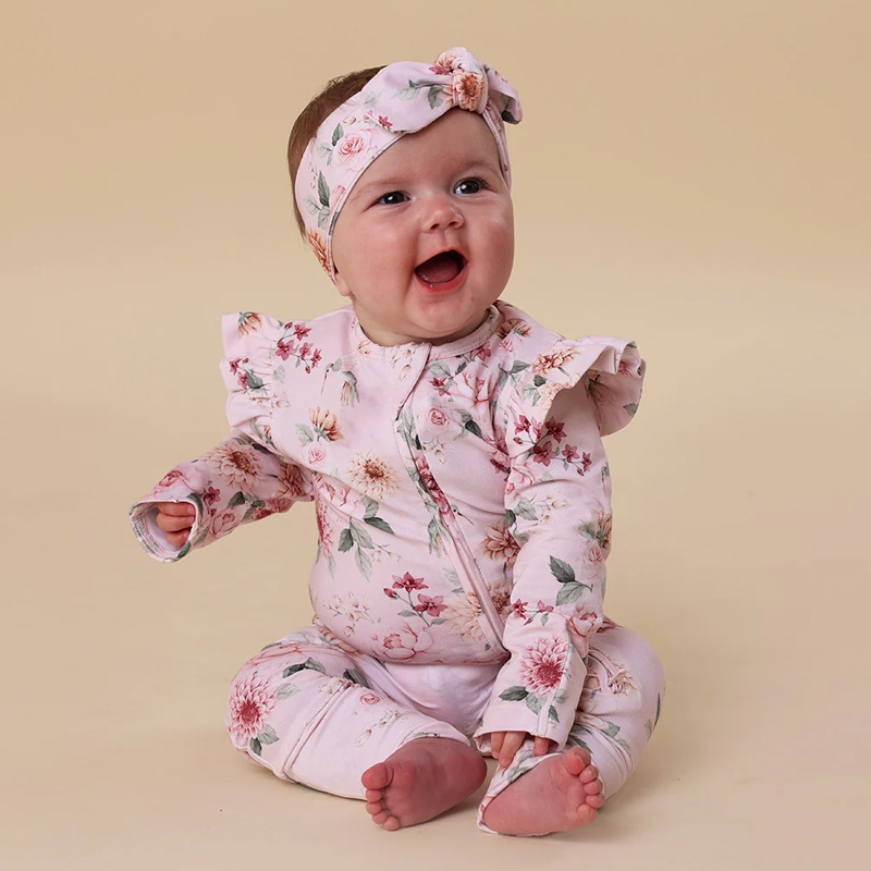 Snuggle Hunny Organic Snugglesuit Convertible Romper Birds & Blooms