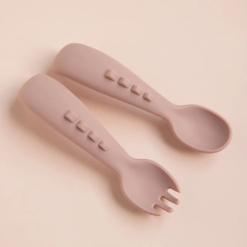 All4Ella Silicone Comfy Grip Cutlery Set Dusty Pink