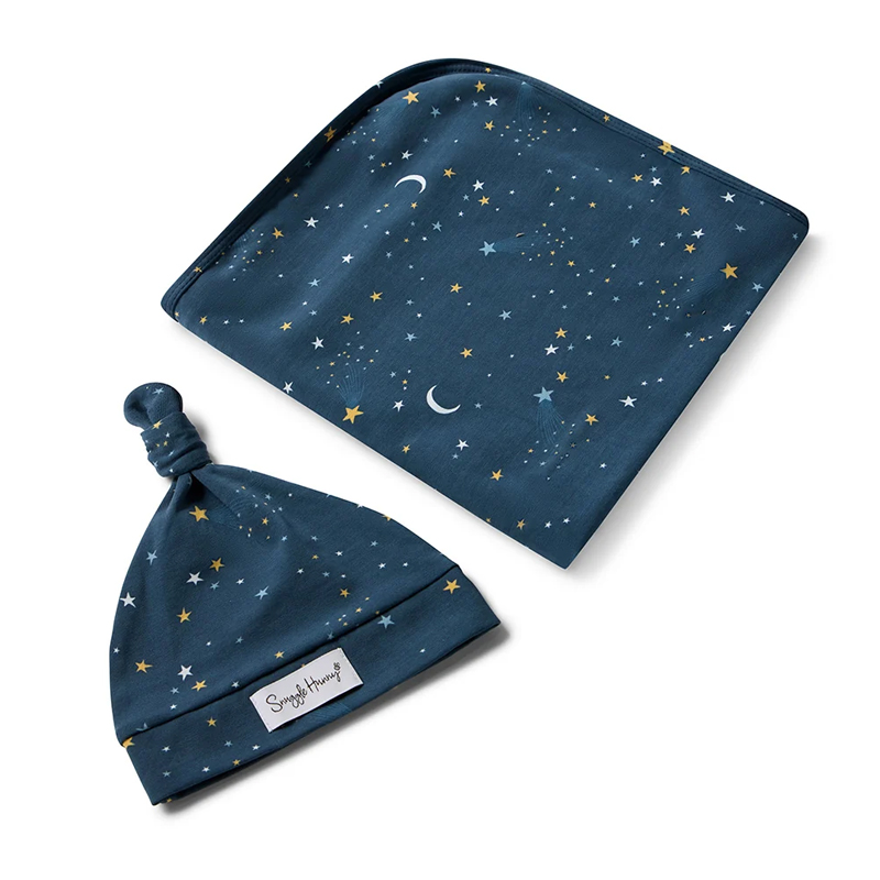 Snuggle Hunny Kids Baby Jersey Wrap & Beanie Set Starry Night - Image 2