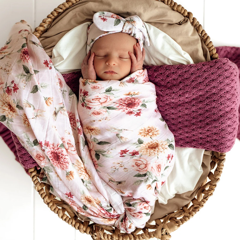 Snuggle Hunny Kids Organic Muslin Wrap Birds & Blooms