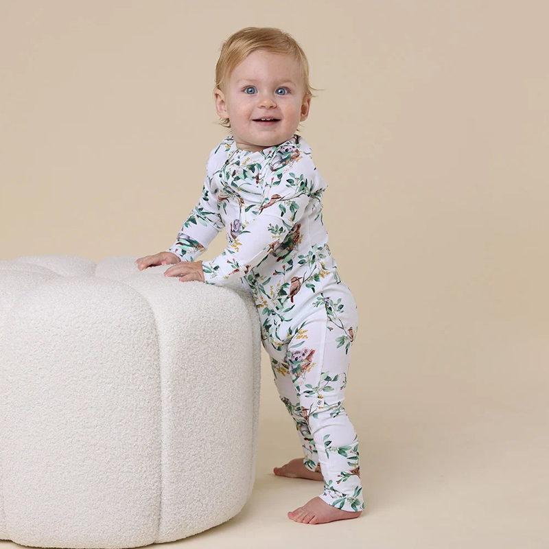 Snuggle Hunny Organic Snugglesuit Convertible Romper Eucalypt - Image 2